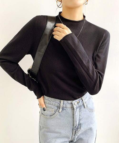 Dita(ディータ)の「【手触りやわらか】スノータッチハーフネックニットトップス(ニット/セーター・レディース・ホワイト/ライトグレー/ブラック/ベージュ/オリーブ/ブルー/ライラック/レモンイエロー・M/L)」の17枚目の写真