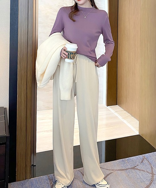 Dita(ディータ)の「【手触りやわらか】スノータッチハーフネックニットトップス(ニット/セーター・レディース・ホワイト/ライトグレー/ブラック/ベージュ/オリーブ/ブルー/ライラック/レモンイエロー・M/L)」の15枚目の写真
