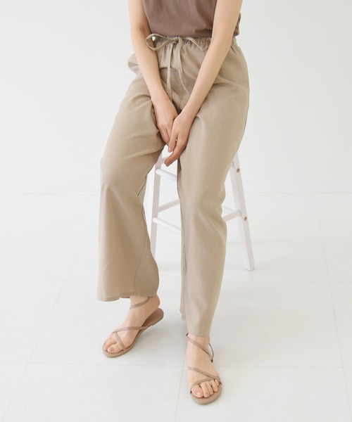 sango（sango）の「コットンリネンワイドパンツ（その他パンツ・レディース・サンドベージュ/モカ/ナチュラル/ライトグリーン・FREE）」の12枚目の写真