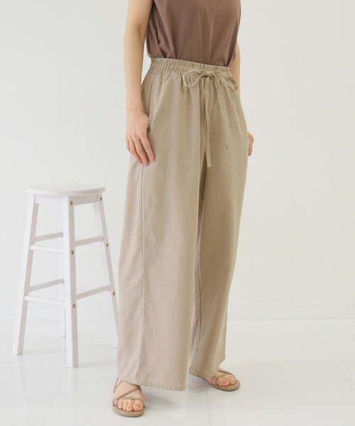 sango（sango）の「コットンリネンワイドパンツ（その他パンツ・レディース・サンドベージュ/モカ/ナチュラル/ライトグリーン・FREE）」の13枚目の写真