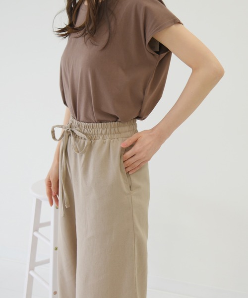 sango（sango）の「コットンリネンワイドパンツ（その他パンツ・レディース・サンドベージュ/モカ/ナチュラル/ライトグリーン・FREE）」の15枚目の写真