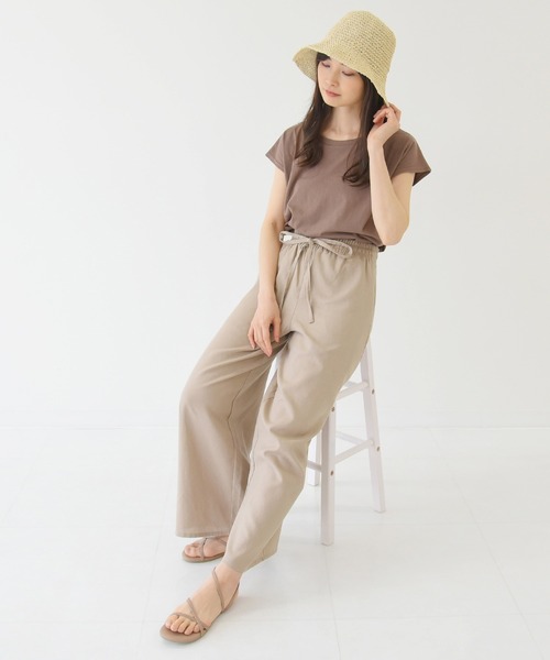 sango（sango）の「コットンリネンワイドパンツ（その他パンツ・レディース・サンドベージュ/モカ/ナチュラル/ライトグリーン・FREE）」の19枚目の写真