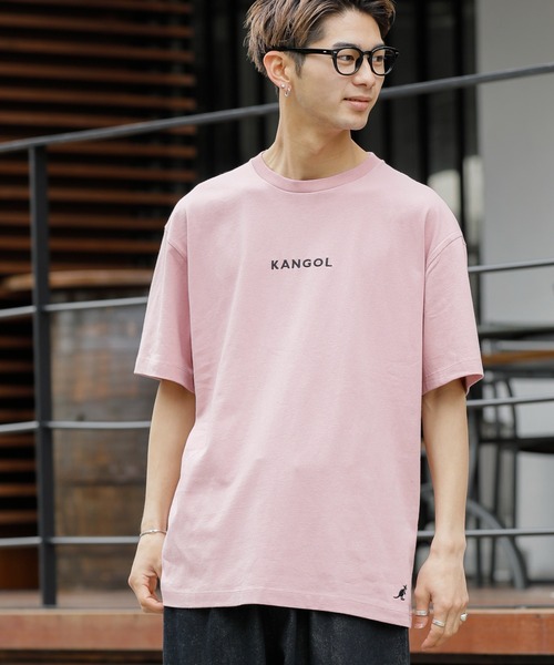 KANGOL(カンゴール)の「KANGOL × A.S.M コラボ 16/- USAコットン オーバーサイズ ロゴ 刺繍 半袖 Tシャツ(Tシャツ/カットソー・メンズ・サックスブルー/ブラック/ブラック系その他/ベージュ/スモークピンク/ホワイト/グレイッシュベージュ/ブラック×ホワイト/ホワイト×ブラック・48/50/52)」の9枚目の写真