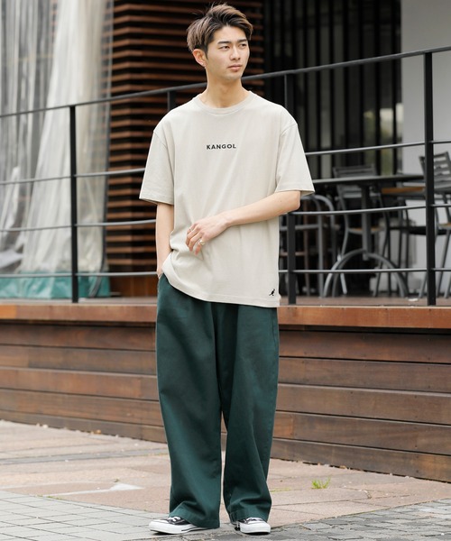 KANGOL(カンゴール)の「KANGOL × A.S.M コラボ 16/- USAコットン オーバーサイズ ロゴ 刺繍 半袖 Tシャツ(Tシャツ/カットソー・メンズ・サックスブルー/ブラック/ブラック系その他/ベージュ/スモークピンク/ホワイト/グレイッシュベージュ/ブラック×ホワイト/ホワイト×ブラック・48/50/52)」の16枚目の写真