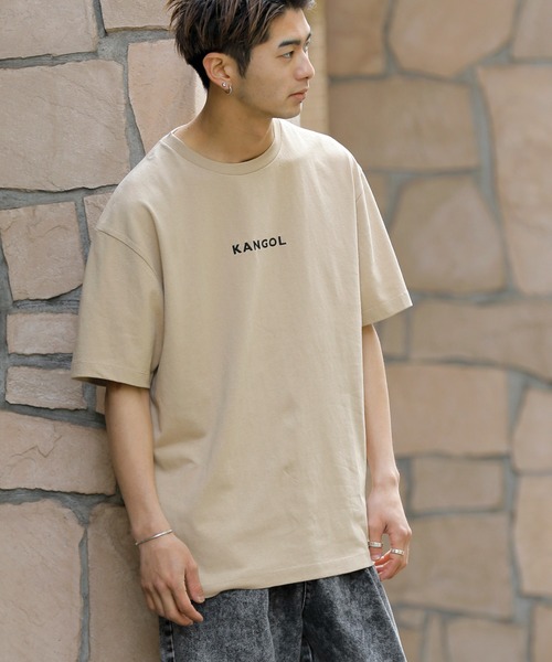 KANGOL(カンゴール)の「KANGOL × A.S.M コラボ 16/- USAコットン オーバーサイズ ロゴ 刺繍 半袖 Tシャツ(Tシャツ/カットソー・メンズ・サックスブルー/ブラック/ブラック系その他/ベージュ/スモークピンク/ホワイト/グレイッシュベージュ/ブラック×ホワイト/ホワイト×ブラック・48/50/52)」の12枚目の写真