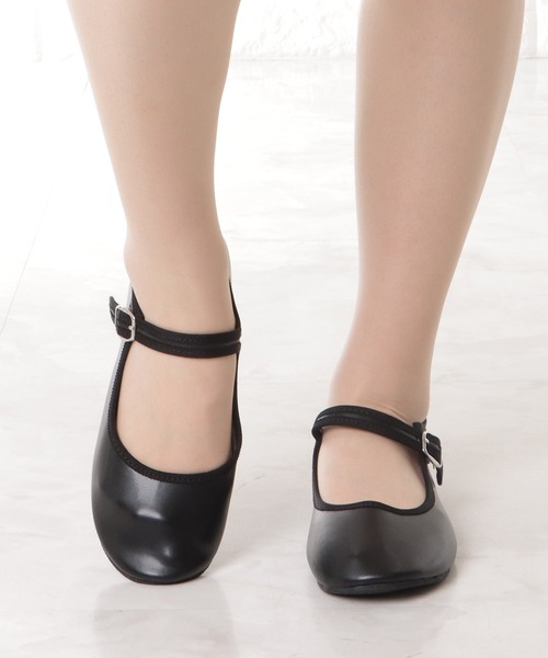 Lace Ladies（レースレディース）の「ストラップ付 ぺたんこ パンプス カンフーシューズ（バレエシューズ・レディース・ブラック系1/ブラック系2・23/24/25/22.5/24.5/23.5）」の10枚目の写真
