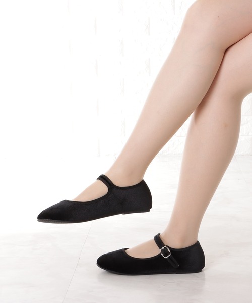 Lace Ladies（レースレディース）の「ストラップ付 ぺたんこ パンプス カンフーシューズ（バレエシューズ・レディース・ブラック系1/ブラック系2・23/24/25/22.5/24.5/23.5）」の14枚目の写真