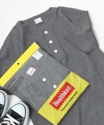 Healthknit(ヘルスニット)ヘンリーネック ワッフル半袖Tシャツ/ユニセックス/無地・ボーダーリンガーT/1P/パックT