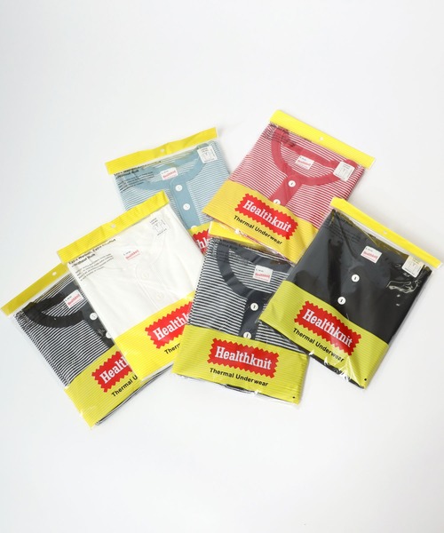 Healthknit（ヘルスニット）の「Healthknit（ヘルスニット）ヘンリーネック ワッフル半袖Tシャツ/ユニセックス/無地・ボーダーリンガーT/1P/パックT（Tシャツ/カットソー・レディース・オフホワイト/レッド系その他/ブラック/ブルー系その他/ネイビー×ホワイト/ブラック×ホワイト/グレー系その他/グレー/チャコールグレー/ブラウン系その他/グリーン系その他/イエロー系その他/ピンク・L/M/XL）」の15枚目の写真