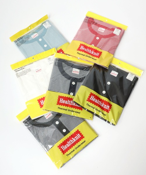 Healthknit（ヘルスニット）の「Healthknit（ヘルスニット）ヘンリーネック ワッフル半袖Tシャツ/ユニセックス/無地・ボーダーリンガーT/1P/パックT（Tシャツ/カットソー・レディース・オフホワイト/レッド系その他/ブラック/ブルー系その他/ネイビー×ホワイト/ブラック×ホワイト/グレー系その他/グレー/チャコールグレー/ブラウン系その他/グリーン系その他/イエロー系その他/ピンク・L/M/XL）」の14枚目の写真