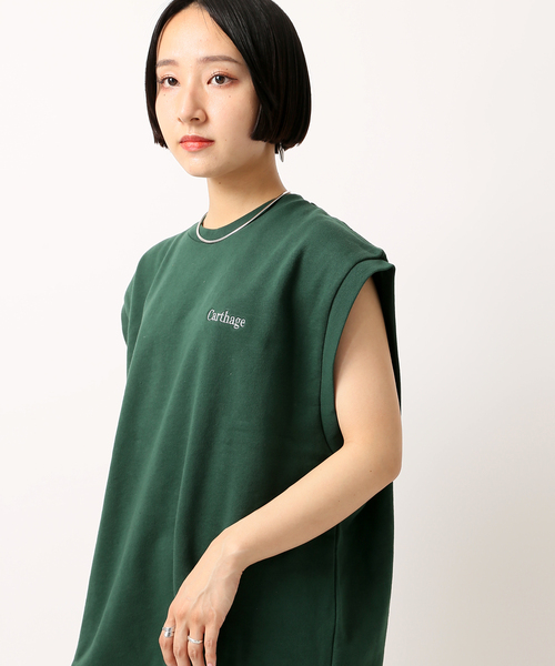 SCREEN STARS(スクリーンスターズ)の「【SCREEN STARS / スクリーンスターズ】ウラケベスト(Tシャツ/カットソー・レディース・チャコールグレー/ブラック/グリーン・FREE)」の15枚目の写真