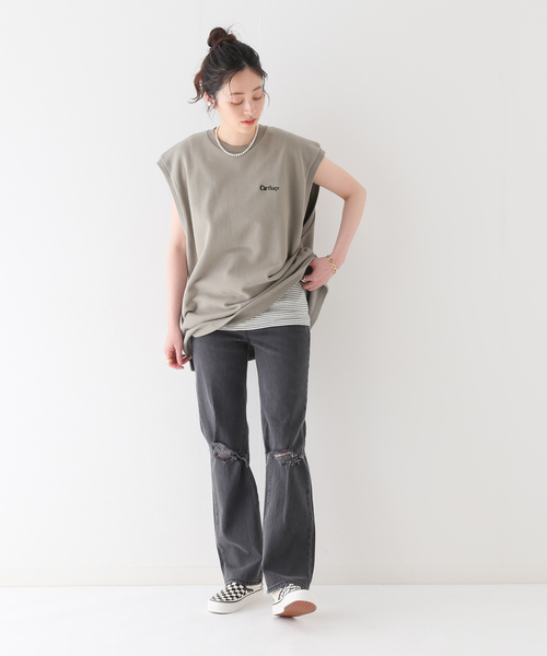 SCREEN STARS(スクリーンスターズ)の「【SCREEN STARS / スクリーンスターズ】ウラケベスト(Tシャツ/カットソー・レディース・チャコールグレー/ブラック/グリーン・FREE)」の21枚目の写真