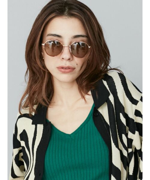 EVRIS（エヴリス）の「METAL ROUND サングラス（サングラス・レディース・ブラック/ブラウン・FREE）」の2枚目の写真