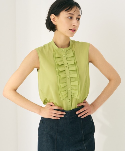 ANAYI（アナイ）の「コットンローンフリルスタンド ブラウス