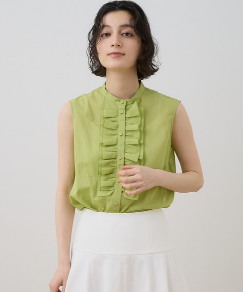 ANAYI（アナイ）の「コットンローンフリルスタンド ブラウス（シャツ 