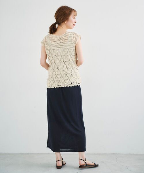 le.coeur blanc（ルクールブラン）の「ハンドクロシェフレンチプルオーバー（ニット/セーター・レディース・カーキオリーブ/アイボリー・38）」の12枚目の写真