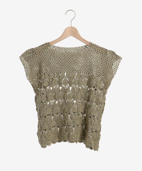 le.coeur blanc（ルクールブラン）の「ハンドクロシェフレンチプルオーバー（ニット/セーター・レディース・カーキオリーブ/アイボリー・38）」の11枚目の写真