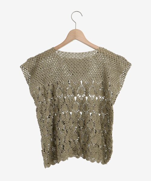 le.coeur blanc（ルクールブラン）の「ハンドクロシェフレンチプルオーバー（ニット/セーター・レディース・カーキオリーブ/アイボリー・38）」の19枚目の写真