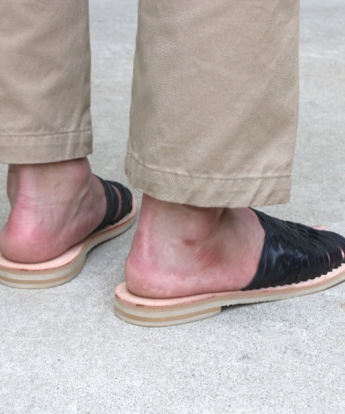 DEEOHS(ディオス)の「【DEEOHS】 ディオス DOS1 SANDAL レザー フラットサンダル メンズ(サンダル・メンズ・チョコ/ブラック・9/8)」の3枚目の写真