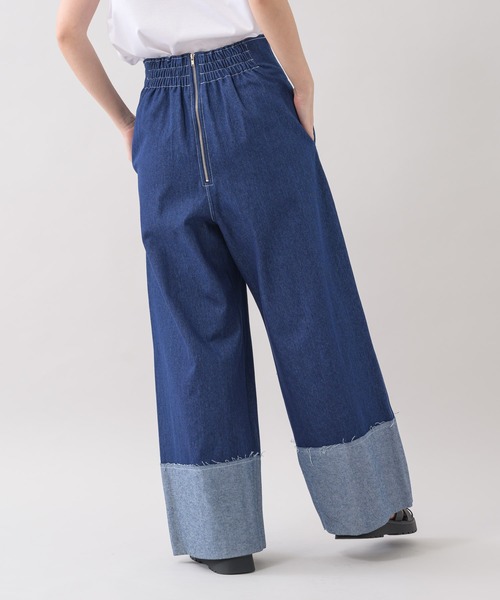 Paradise Picnic（パラダイスピクニック）の「doll up oops ナローウエストデニムワイド（デニムパンツ・レディース・ライトグレー/ネイビー・FREE）」の9枚目の写真
