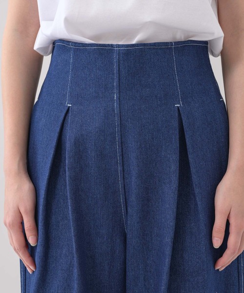 Paradise Picnic（パラダイスピクニック）の「doll up oops ナローウエストデニムワイド（デニムパンツ・レディース・ライトグレー/ネイビー・FREE）」の6枚目の写真