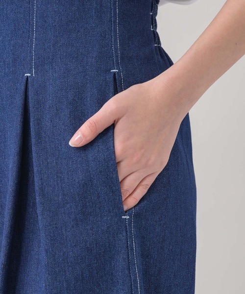 Paradise Picnic（パラダイスピクニック）の「doll up oops ナローウエストデニムワイド（デニムパンツ・レディース・ライトグレー/ネイビー・FREE）」の21枚目の写真