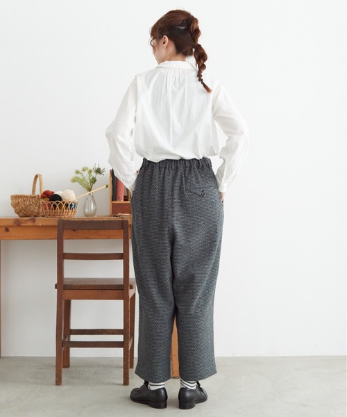 chambre de charme（シャンブルドゥシャーム）の「cdc ウール/リネン plaidチェック ボタンパンツ（その他パンツ・レディース・ネイビー/グレー・FREE）」の14枚目の写真