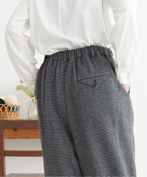 chambre de charme（シャンブルドゥシャーム）の「cdc ウール/リネン plaidチェック ボタンパンツ（その他パンツ・レディース・ネイビー/グレー・FREE）」の7枚目の写真