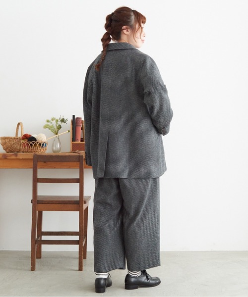 chambre de charme（シャンブルドゥシャーム）の「cdc ウール/リネン plaidチェック ボタンパンツ（その他パンツ・レディース・ネイビー/グレー・FREE）」の19枚目の写真