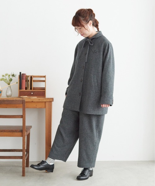 chambre de charme（シャンブルドゥシャーム）の「cdc ウール/リネン plaidチェック ボタンパンツ（その他パンツ・レディース・ネイビー/グレー・FREE）」の20枚目の写真