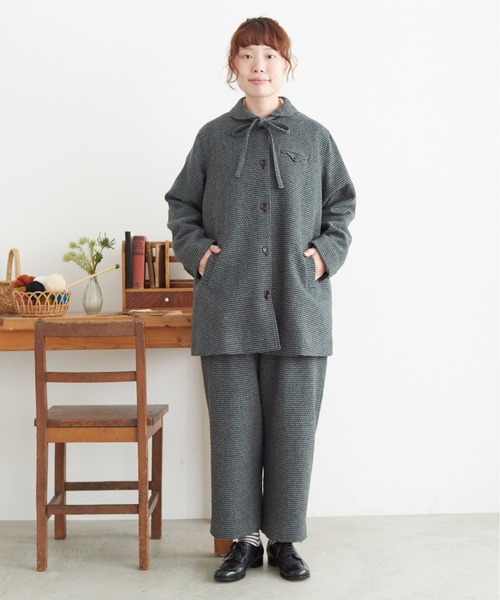 chambre de charme（シャンブルドゥシャーム）の「cdc ウール/リネン plaidチェック ボタンパンツ（その他パンツ・レディース・ネイビー/グレー・FREE）」の21枚目の写真