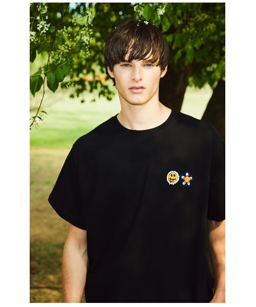 MISTERCHILD（ミスターチャイルド）の「A'GEM/9 × .kom『MISTER CHILD/ミスターチャイルド』DOUBLE LOGO T SHIRTS/ ダブル スマイル ロゴ 半袖 Tシャツ カットソー（Tシャツ/カットソー・メンズ・ホワイト/ブラック/パープル・L）」の10枚目の写真