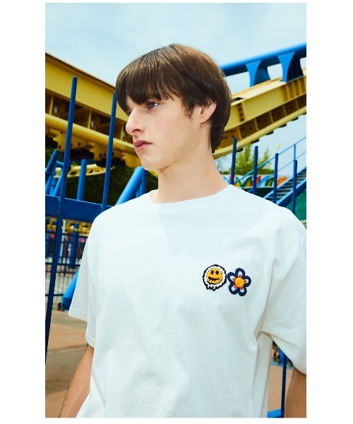MISTERCHILD（ミスターチャイルド）の「A'GEM/9 × .kom『MISTER CHILD/ミスターチャイルド』DOUBLE LOGO T SHIRTS/ ダブル スマイル ロゴ 半袖 Tシャツ カットソー（Tシャツ/カットソー・メンズ・ホワイト/ブラック/パープル・L）」の21枚目の写真