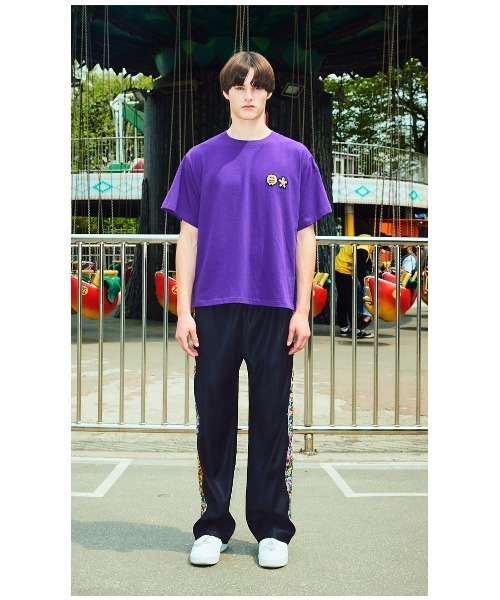 MISTERCHILD（ミスターチャイルド）の「A'GEM/9 × .kom『MISTER CHILD/ミスターチャイルド』DOUBLE LOGO T SHIRTS/ ダブル スマイル ロゴ 半袖 Tシャツ カットソー（Tシャツ/カットソー・メンズ・ホワイト/ブラック/パープル・L）」の11枚目の写真