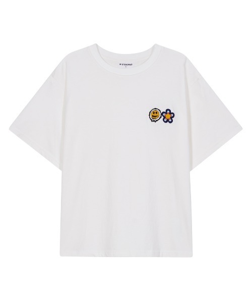MISTERCHILD（ミスターチャイルド）の「A'GEM/9 × .kom『MISTER CHILD/ミスターチャイルド』DOUBLE LOGO T SHIRTS/ ダブル スマイル ロゴ 半袖 Tシャツ カットソー（Tシャツ/カットソー・メンズ・ホワイト/ブラック/パープル・L）」の9枚目の写真