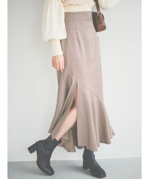 dazzlin（ダズリン）の「イレヘムナローフレアスカート（スカート・レディース・グリーン/ブラウン/ベージュ/その他1・SMALL/MEDIUM/LARGE）」の4枚目の写真