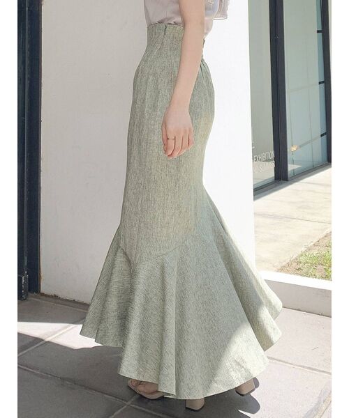 dazzlin（ダズリン）の「イレヘムナローフレアスカート（スカート・レディース・グリーン/ブラウン/ベージュ/その他1・SMALL/MEDIUM/LARGE）」の3枚目の写真