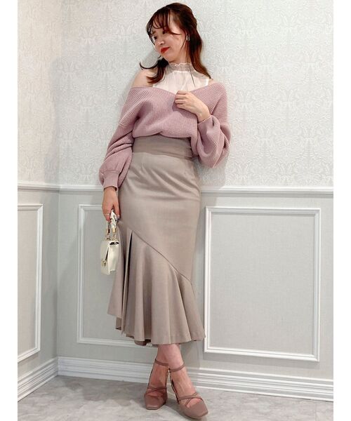 dazzlin（ダズリン）の「イレヘムナローフレアスカート（スカート・レディース・グリーン/ブラウン/ベージュ/その他1・SMALL/MEDIUM/LARGE）」の7枚目の写真