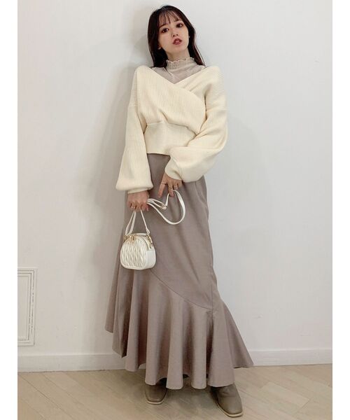 dazzlin（ダズリン）の「イレヘムナローフレアスカート（スカート・レディース・グリーン/ブラウン/ベージュ/その他1・SMALL/MEDIUM/LARGE）」の14枚目の写真