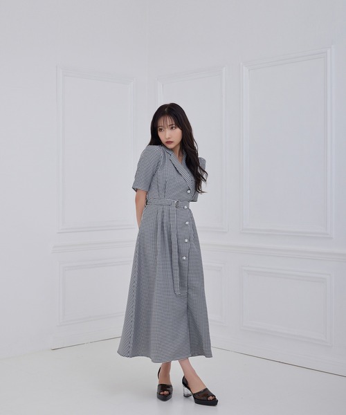 ANDGEEBEE（アンジービー）の「ビジュージャケットワンピ（ワンピース・レディース・グレー/ブラック×ホワイト・MEDIUM）」の8枚目の写真