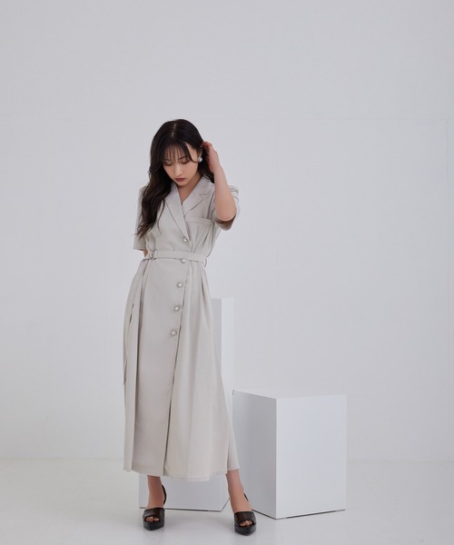 ANDGEEBEE（アンジービー）の「ビジュージャケットワンピ（ワンピース・レディース・グレー/ブラック×ホワイト・MEDIUM）」の16枚目の写真