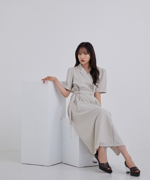 ANDGEEBEE（アンジービー）の「ビジュージャケットワンピ（ワンピース・レディース・グレー/ブラック×ホワイト・MEDIUM）」の14枚目の写真