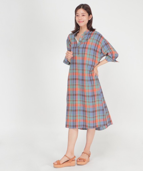 LBC(エルビーシー)の「ビッグチェックスキッパーワンピース(ワンピース・レディース・イエロー/ブルー・M/L)」の11枚目の写真