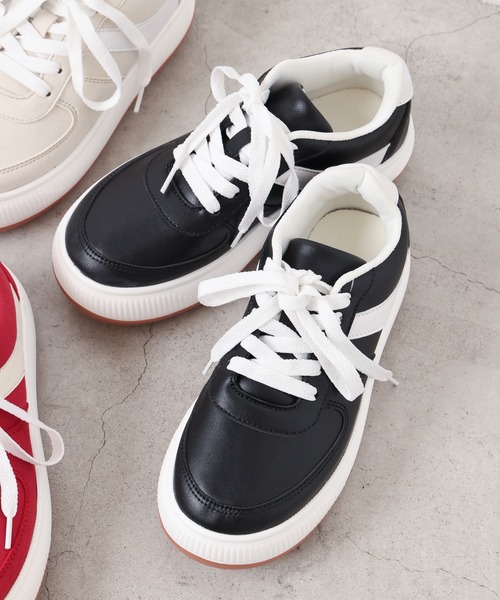 WEGO(ウィゴー)の「WEGO/ローテクスニーカー(スニーカー・レディース・ブラック/レッド/オフホワイト・MEDIUM/LARGE)」の14枚目の写真