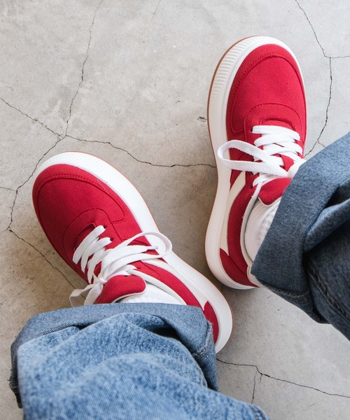 WEGO(ウィゴー)の「WEGO/ローテクスニーカー(スニーカー・レディース・ブラック/レッド/オフホワイト・MEDIUM/LARGE)」の13枚目の写真