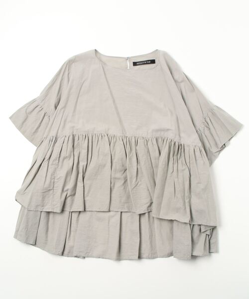 mizuiroind(ミズイロインド)の「mizuiro ind ボートネックワイドギャザープルオーバー(その他トップス・レディース・ブルー/オフホワイト/グレー/ブラック・FREE)」の4枚目の写真