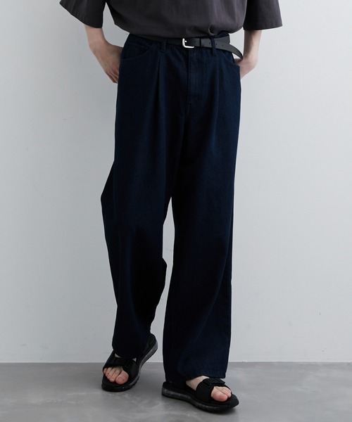 JUNRED(ジュンレッド)の「ワンタックデニムバギーパンツ(デニムパンツ・メンズ・サックスブルー/ブルー/ホワイト系その他・S/M/L)」の4枚目の写真