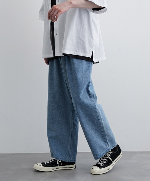 ワンタックデニムバギーパンツ（デニムパンツ）｜JUNRED（ジュンレッド