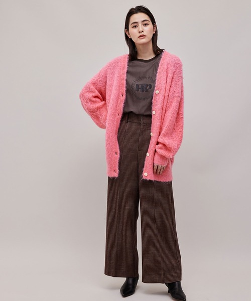 ROPE'(ロペ)の「【WEB限定】アルパカシャギーミドル丈カーディガン(カーディガン/ボレロ・レディース・ライトグレー/オフホワイト/ピンク・38)」の3枚目の写真
