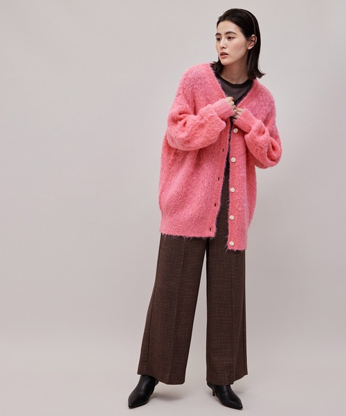 ROPE'(ロペ)の「【WEB限定】アルパカシャギーミドル丈カーディガン(カーディガン/ボレロ・レディース・ライトグレー/オフホワイト/ピンク・38)」の13枚目の写真
